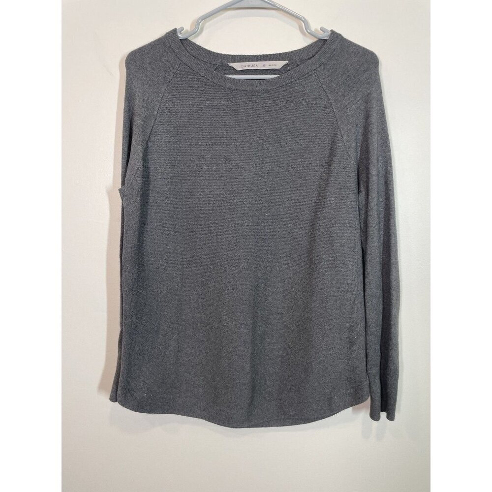 Athleta Sweater Womens XS Gray Daybreak CYA Lightweight Semi Fitted Travel Top